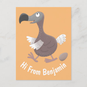 Lustigt illustration av tecknad av fågel vykort