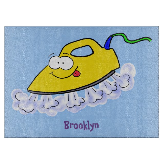 Lustigt illustration av tecknad järn tvätt (Framsidan)