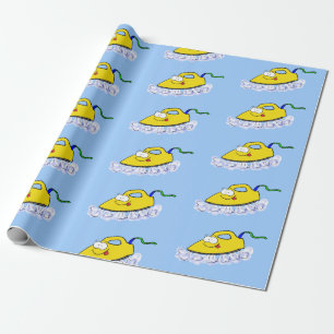 Lustigt illustration av tecknad järn tvätt presentpapper