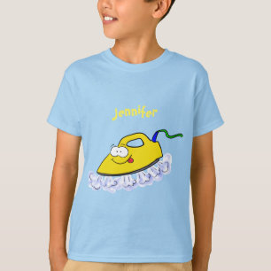 Lustigt illustration av tecknad järn tvätt t shirt