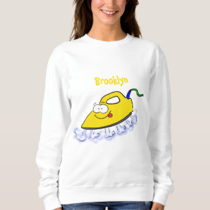 Lustigt illustration av tecknad järn tvätt t shirt