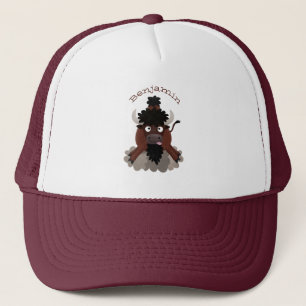 Lustigt illustration av tecknaden buffalo bison keps