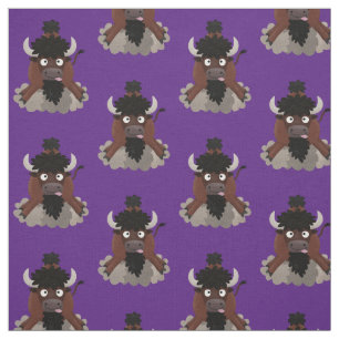 Lustigt illustration av tecknaden buffalo bison tyg