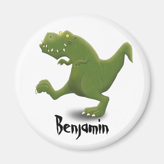 Lustigt illustration av tecknaden för dinosaurier  magnet (Framsidan)