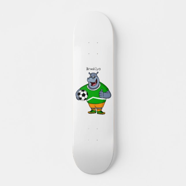 Lustigt illustration av tecknaden för hippo-fotbol mini skateboard bräda 18,5 cm (Framsida)