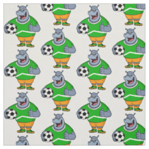 Lustigt illustration av tecknaden för hippo-fotbol tyg