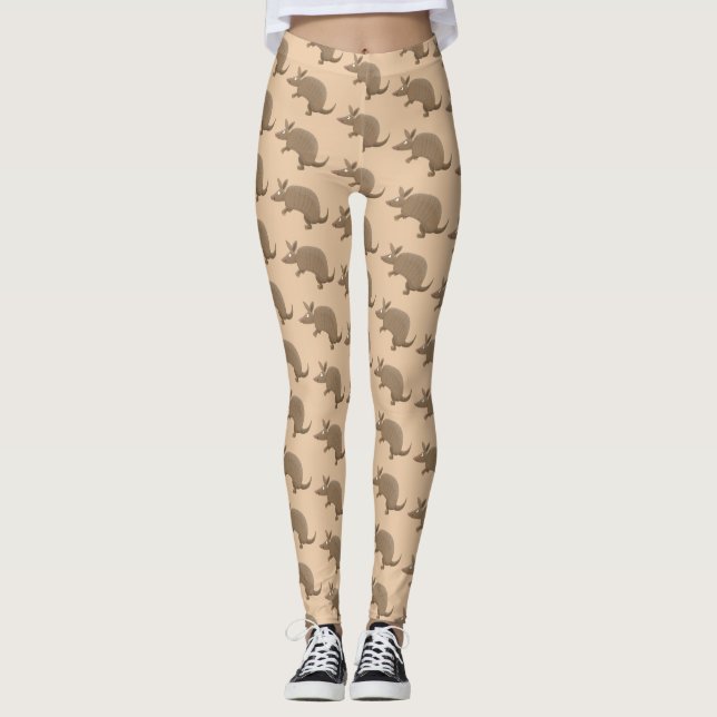 Lustigt illustration av tecknaden lycklig i Armadi Leggings (Framsida)