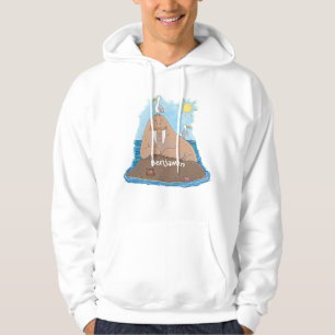 Lustigt illustration av tecknaden lycklig walrus hoodie