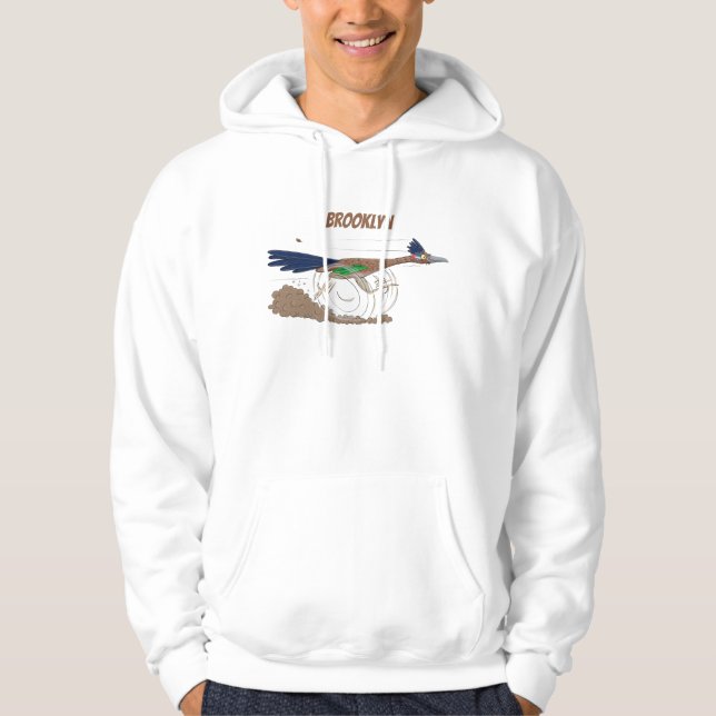 Lustigt illustration av tecknaden på slädlöpare hoodie (Framsida)