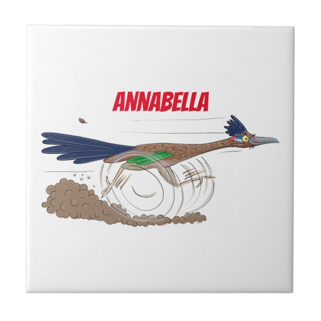 Lustigt illustration av tecknaden på slädlöpare kakelplatta (Framsidan)