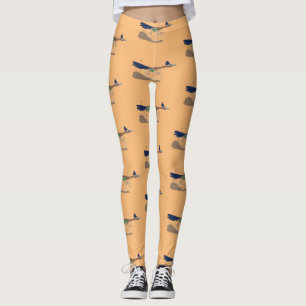 Lustigt illustration av tecknaden på slädlöpare leggings