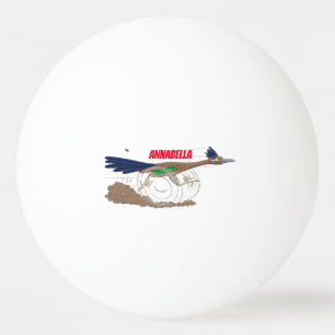 Lustigt illustration av tecknaden på slädlöpare pingisboll