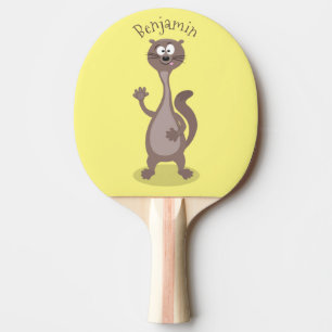 Lustigt illustration av tecknaden på tvättvätt pingisracket