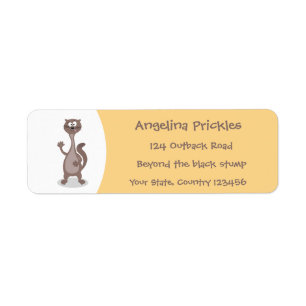 Lustigt illustration av tecknaden på tvättvätt returadress etikett