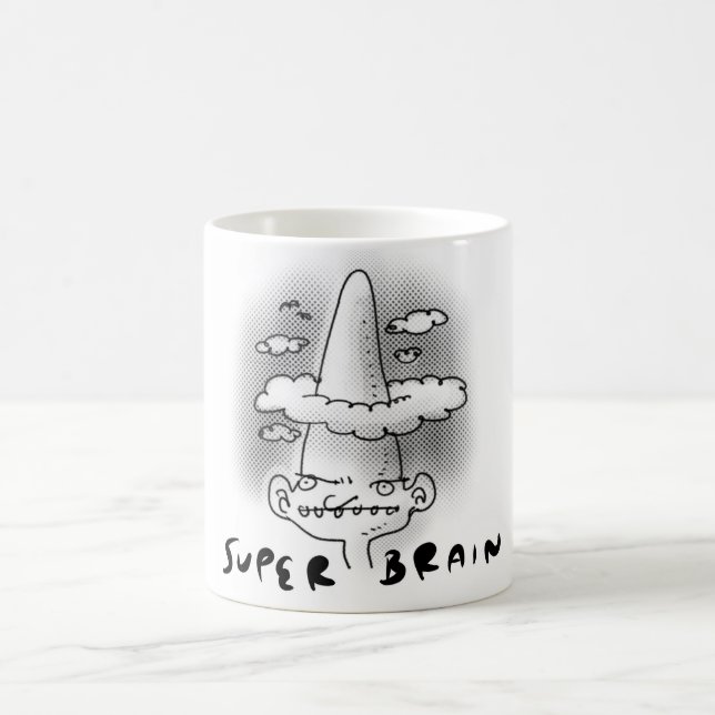 Lustigt illustration av toppen hjärnans tecknad st kaffemugg (Center)