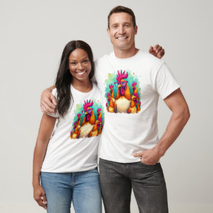 Lustigt illustration av Tupp Retro-poppsbilder i H T Shirt