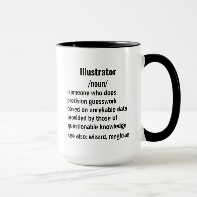 Lustigt Illustrator Definition ger för manar kvinn Mugg (Höger)