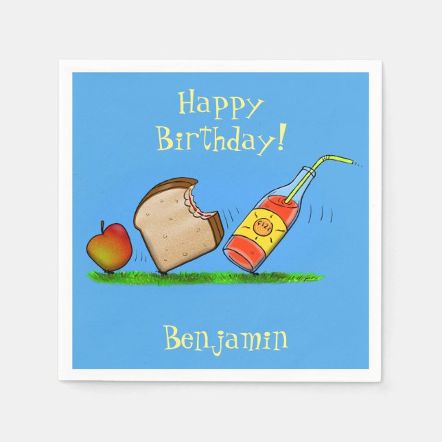 Lustigt illustrerad tecknad pappersservett (Framsidan)