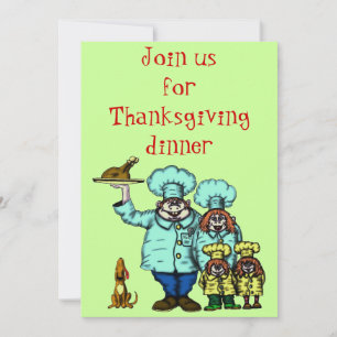 Lustigt inbjudningskort för Thanksgiving
