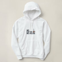 Lustigt "Ingen kaffe, ingen talkie" Hoodie | Kaffe