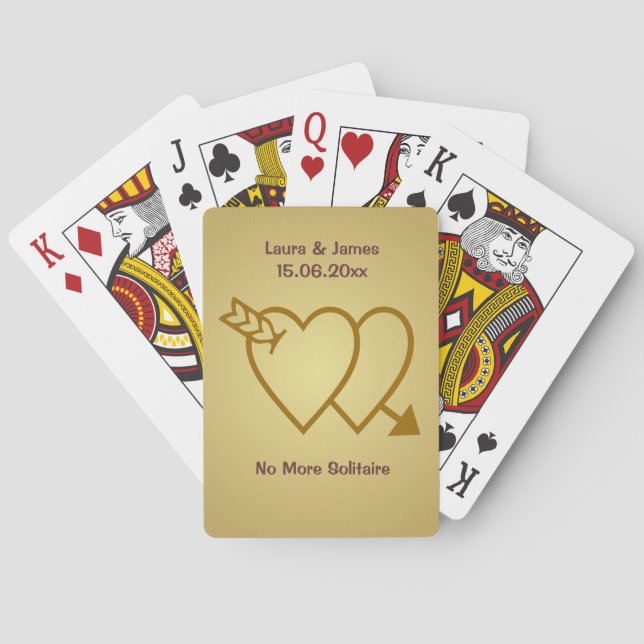 Lustigt, ingen mer Solitaire Bröllop Hearts Card-d Spel Kort (Baksidan)