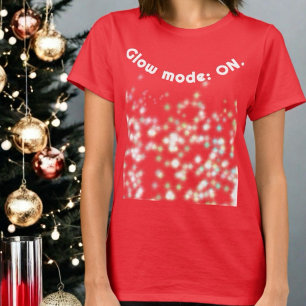 Lustigt inspirerande monogram helgdag glitter glöd t shirt