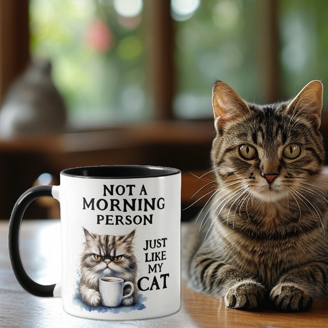 Lustigt, inte en morgon-personkatt mugg (Skapare uppladdad)