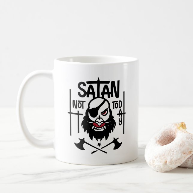 Lustigt inte idag Satan - frihetsberövad Kaffemugg (Med munk)