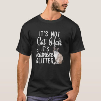 Lustigt inte Kat Hair Det är Siamese Glitter Cat M T Shirt