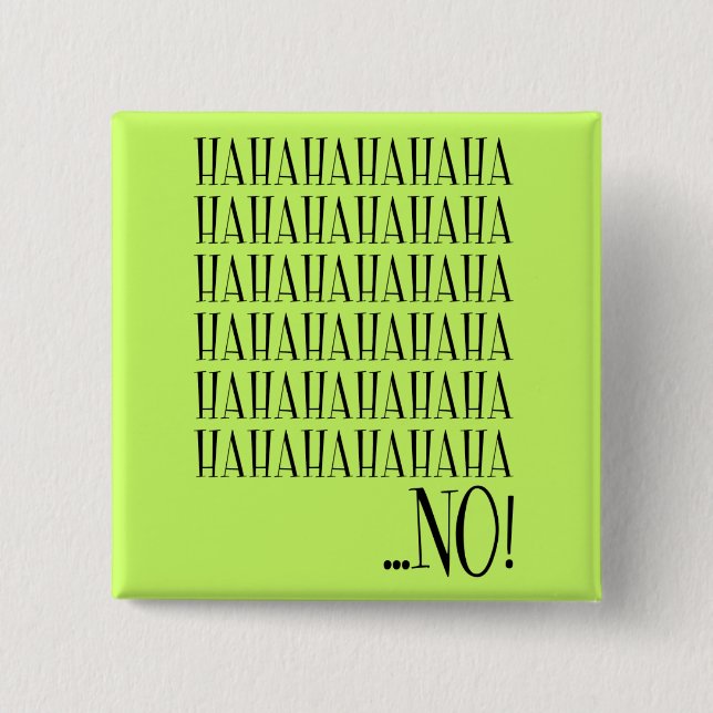 Lustigt, inte roligt, knapp (Framsida)