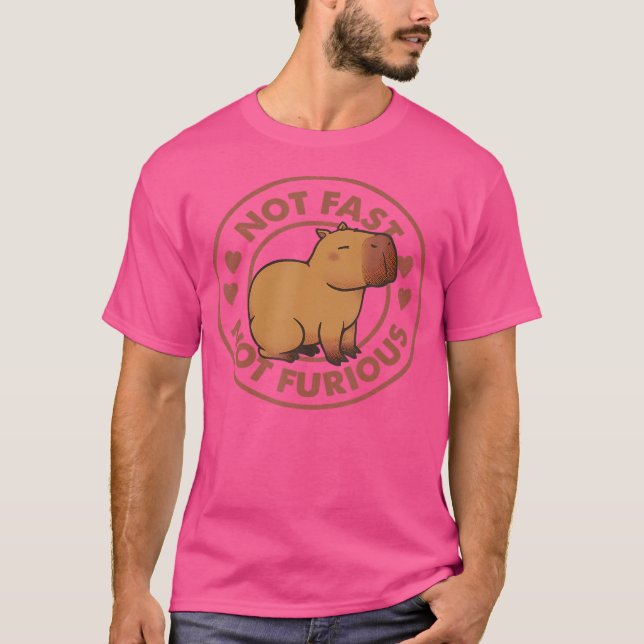 Lustigt, inte snabbt, icke-flyktig Capybara T Shirt (Framsida)