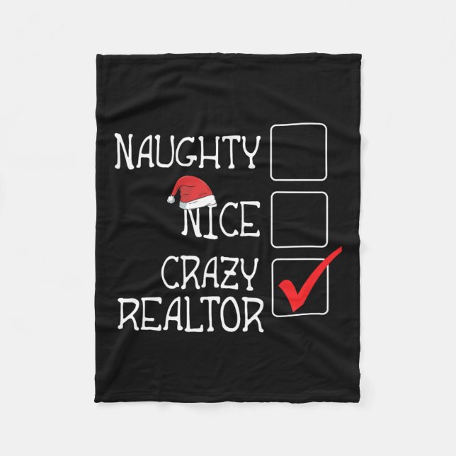 Lustigt, inte stygt. Jag är Realtor God jul Fleecefilt (Framsidan)