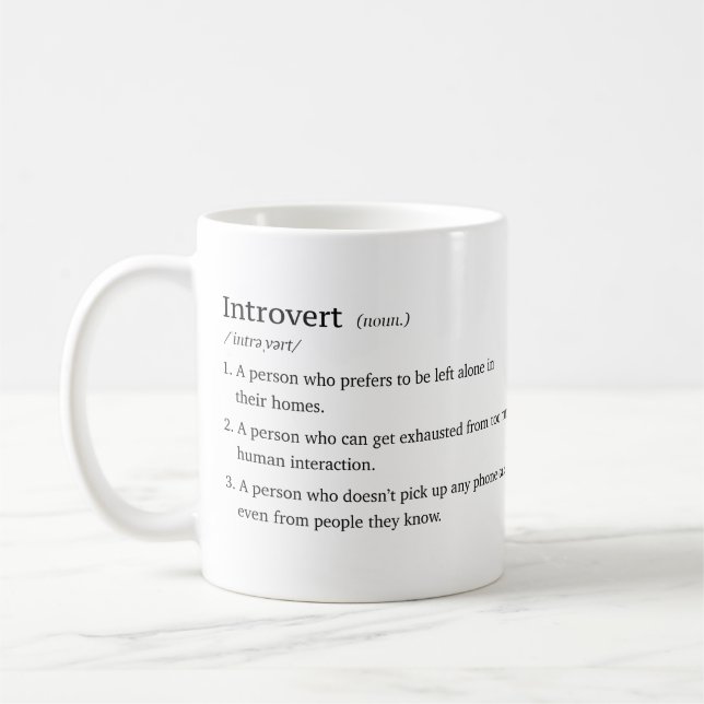 Lustigt Introvert Definition Coffee Kopp (Vänster)