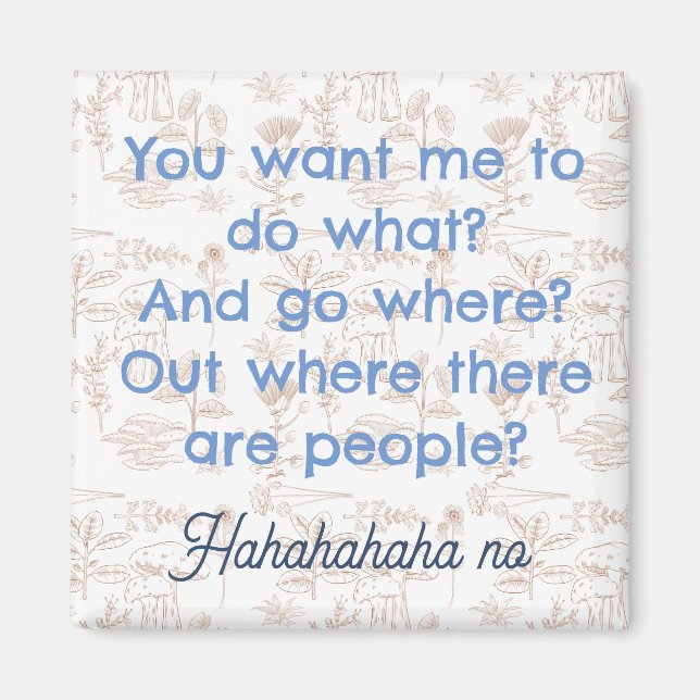 Lustigt Introvert Magnet, People Phrase Magnet (Framsidan)