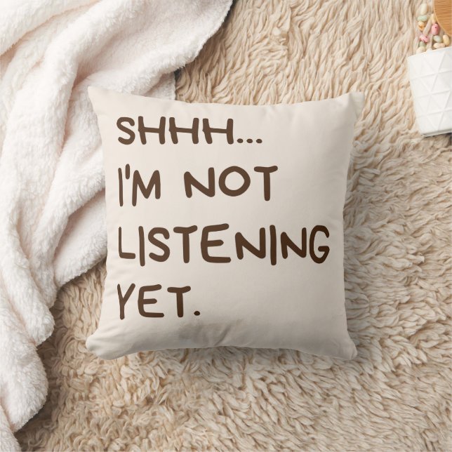 Lustigt Introvert Pillow - Shhh... Jag lyssnar int Kudde (Filt)