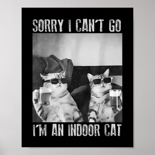 Lustigt invändigt kattnummer Jag kan tyvärr inte g Poster (Framsidan)