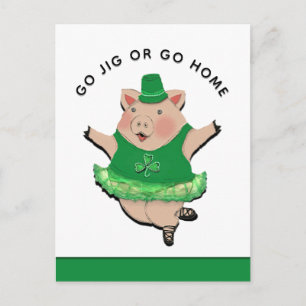 Lustigt Irish Jig St. Patrick's Day Postcard Vykort