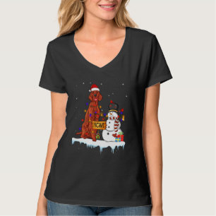Lustigt Irish Setter Hund jul Snögubbe Julafton Li T Shirt