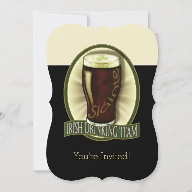 Lustigt Irish Stout Personlig Inbjudan (Framsida)