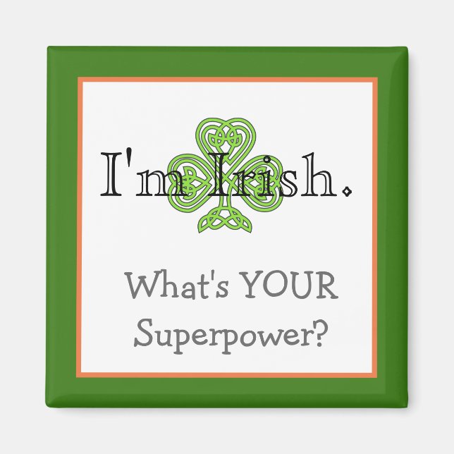 Lustigt Irish Superpower Magnet (Framsidan)