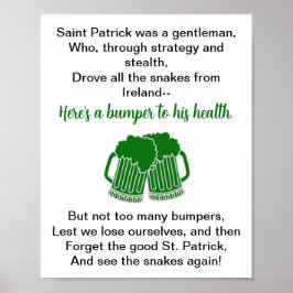 Lustigt Irish Toast St. Patrick's Day Poster