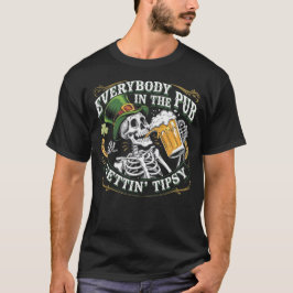 Lustigt irländskt drickande Sankt Patrick Day Skel T Shirt