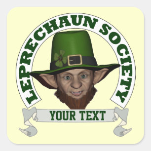 Lustigt irländskt Personlig leprechaun-samhälle Fyrkantigt Klistermärke