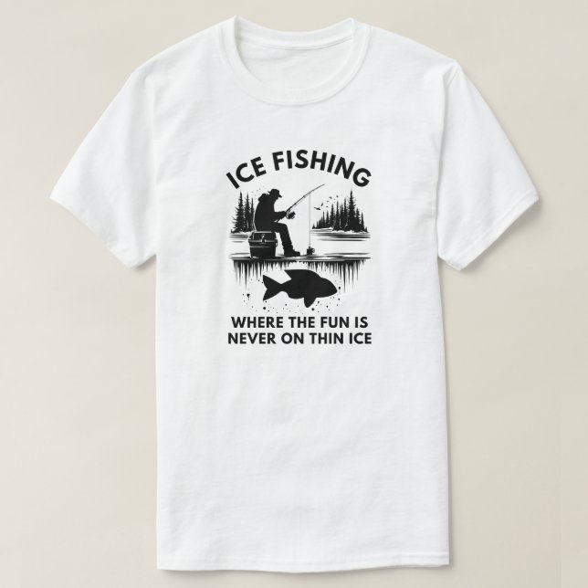 Lustigt isfiske | Isfiske T Shirt (Design framsida)