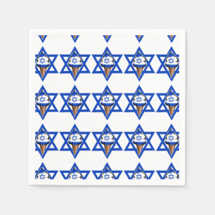 Lustigt israeliskt glass i flagga pappersservett