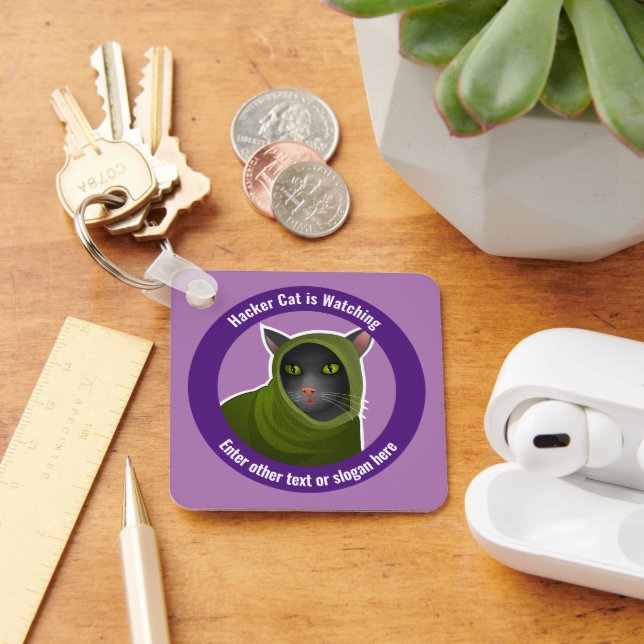 Lustigt IT-bedrägerimedvetande - Hackers bevakar Nyckelring (Skrivbord)