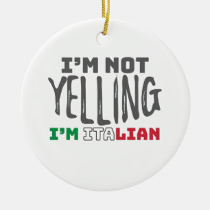 Lustigt Italien Joke Inte gula italiensk Italien o Julgransprydnad Keramik