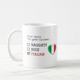 Lustigt italiensk, stygg jul kaffemugg