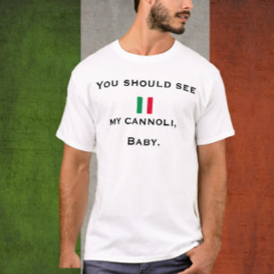 Lustigt italienskt Flagga du ska träffa min Cannol T Shirt