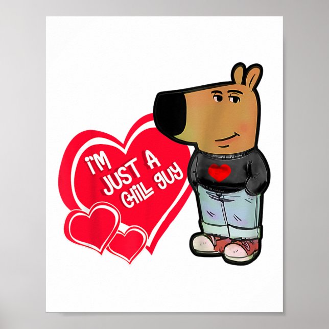 Lustigt, jag är bara en Chill Guy Valentine Couple Poster (Framsidan)
